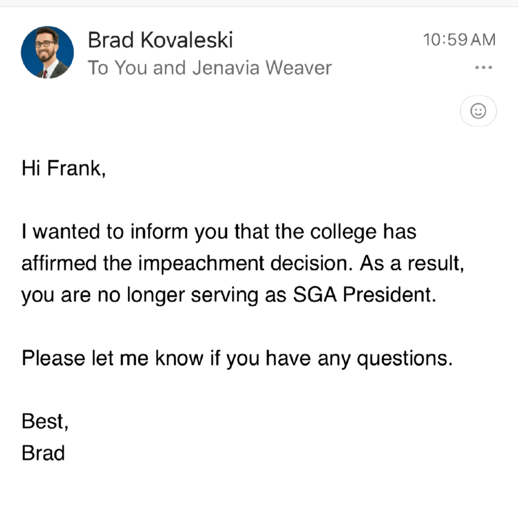 SGA Impeaches Scales, Enforces New SGA President Term&nbsp;Limits